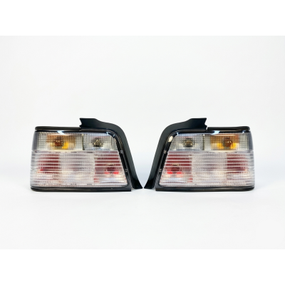 BMW E36 Sedan Crystal White Clear Lens Rear Tail Lights Set