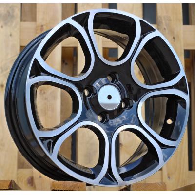 Ratlankis R15x6J  4X98J  ET  35  58.1  B5164  Black Polished (MB)  For FIAT  (K4)