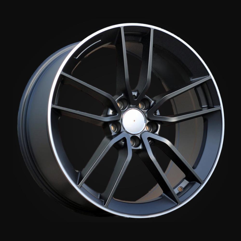 Ratlankis R19x8J  5X112  ET  43  66.6  B5461  Black Half Matt+Polished Lip (BLHMPL)  For MER  (K4)  (Rear+Front)