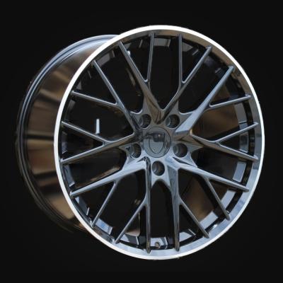 Ratlankis R21x9.5J  5X130  ET  65  71.6  B5541  Black+Polished Lip (BLPL)  For PORCH  (K4)  (Black Shining+PL Rear+Front)