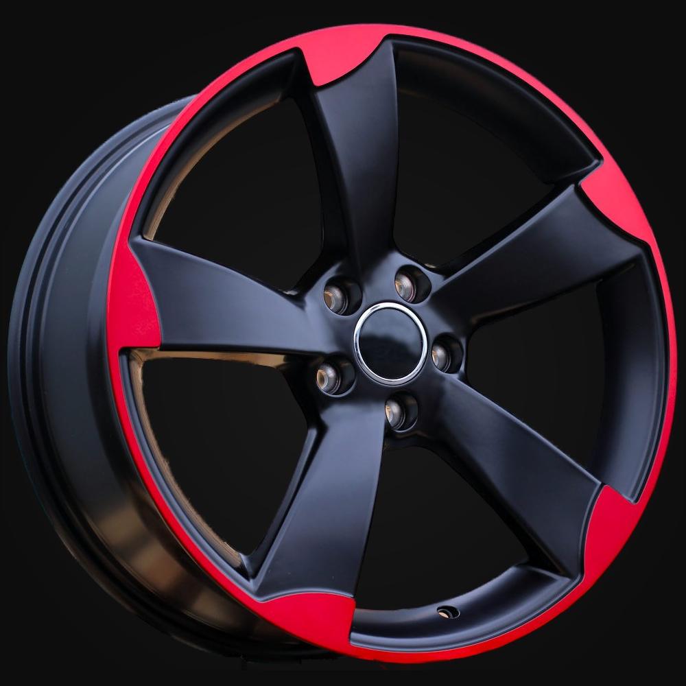Ratlankis R18x8J  5X112  ET  45  66.5  BK217  (XF558)  Black+Red Line (BR)  For AUD  (K4)