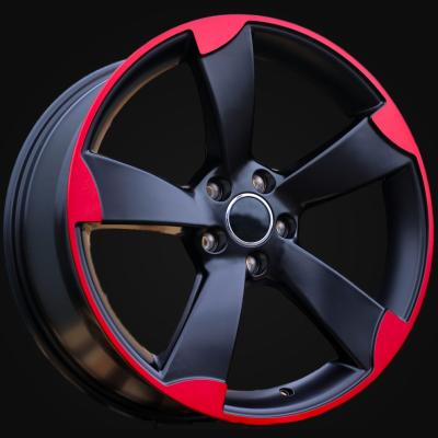 Ratlankis R18x8J  5X112  ET  45  66.5  BK217  (XF558)  Black+Red Line (BR)  For AUD  (K4)
