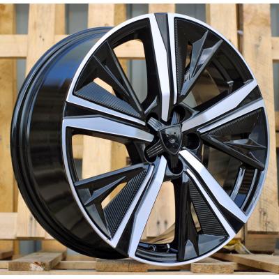 Wheel R17x7.5J  5X108J  ET  44  65.1  Y1187  (LU2402)  Black Polished (MB)  For PEUG  (R+P1)  (NEW Design Carved Spokes)