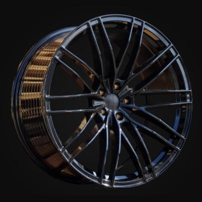 Ratlankis R19x8.5J  5X112  ET  35  66.5  F1995  (YF0417)  Black (BL)  For AUD  (K7)  (HYBRID FORGED ABT Style)