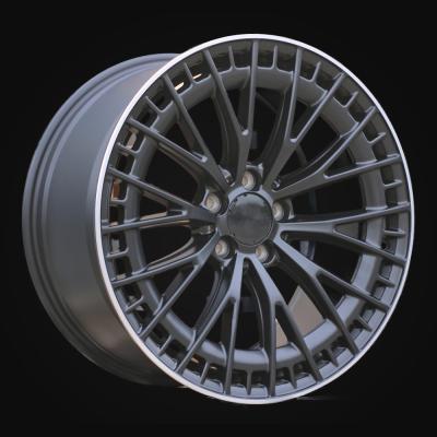 Wheel R20x9.5J  5X112  ET  35.5  66.6  3S1384  Black Half Matt+Polished Lip (BLHMPL)  For MER  (K4)  (HYBRID FORGED Rear+Front)