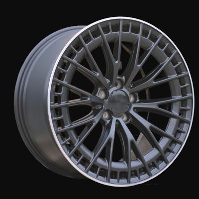 Llanta R20x9.5J  5X112  ET  43  66.6  3S1384  (H3399F)  Black Matt+Polished Lip (BMPL)  For MER  (A)  (HYBRID FORGED Rear+Front)