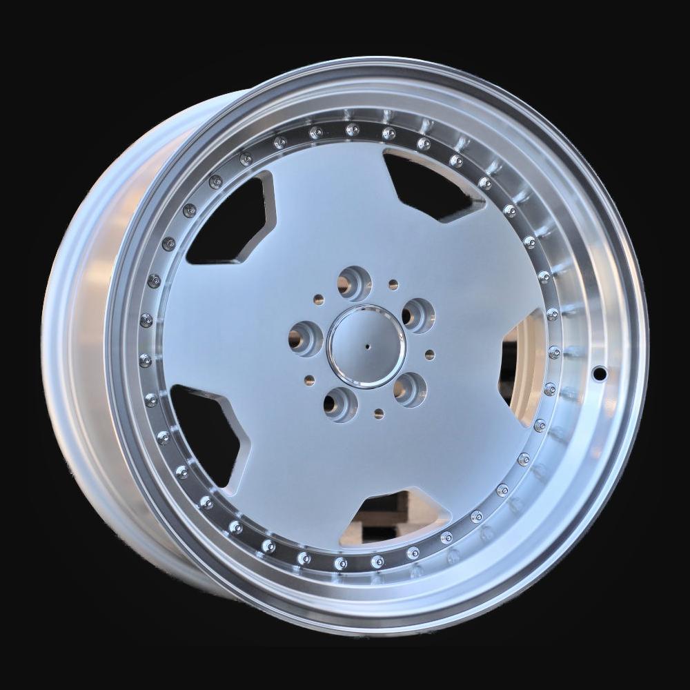 Wheel R18x8J  5X112  ET  35  66.6  B5852  Silver+Polished Lip (SP)  For MER  (P)  (HYBRID FORGED MONOBLOCK Style)