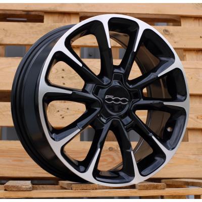 Wheel R17x7J  5X110J  ET  40  65.1  Y1281  Black Polished (MB)  For FIAT  (Z4)  (NEW Model 500)