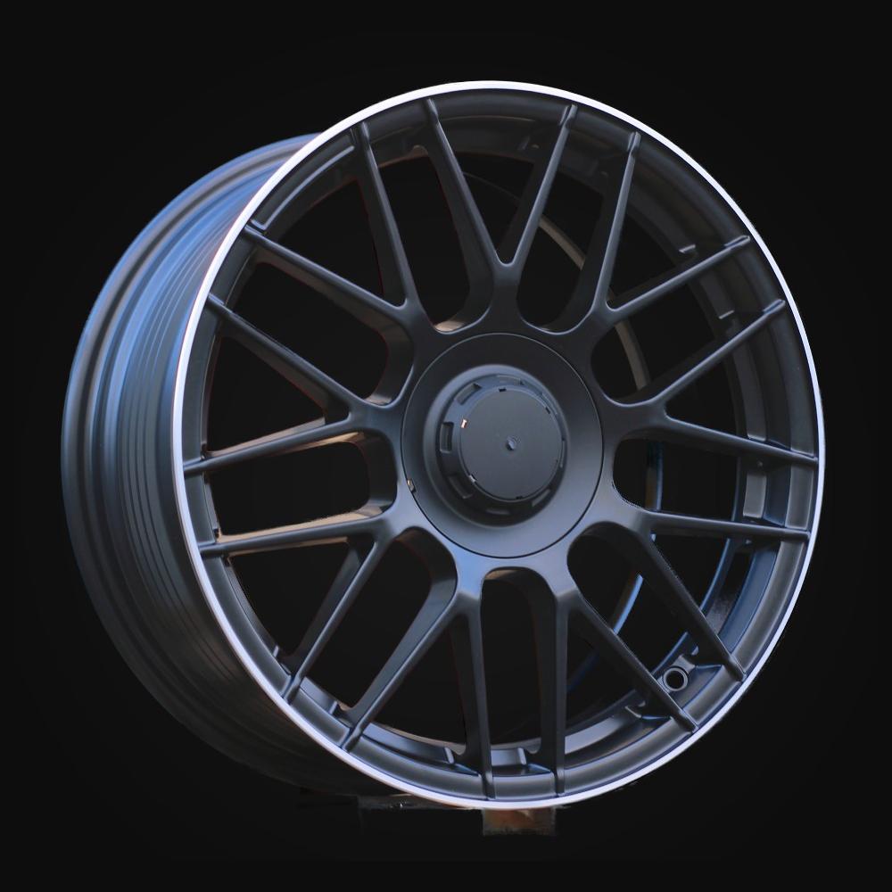Wheel R17x7.5J  5X112  ET  40  66.6  B1268  (XF083)  Black Half Matt+Polished Lip (BLHMPL)  For MER  (Z6)  (HYBRID FORGED)