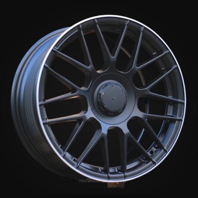 Wheel R17x7.5J  5X112  ET  40  66.6  B1268  (XF083)  Black Half Matt+Polished Lip (BLHMPL)  For MER  (Z6)  (HYBRID FORGED)