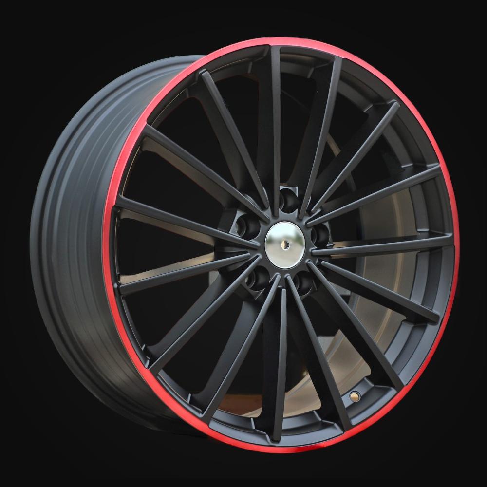 Wheel R19x8J  5X112  ET  45  57.1  I0383  (FBX174J)  Black Half Matt+Red Lip (BLHMRL)  For VW  (Z3)  (HYBRID FORGED)