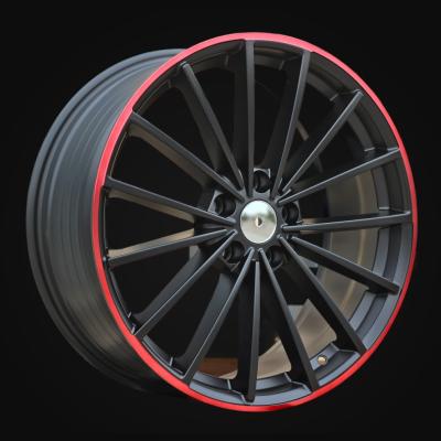Wheel R19x8J  5X112  ET  45  57.1  I0383  (FBX174J)  Black Half Matt+Red Lip (BLHMRL)  For VW  (Z3)  (HYBRID FORGED)