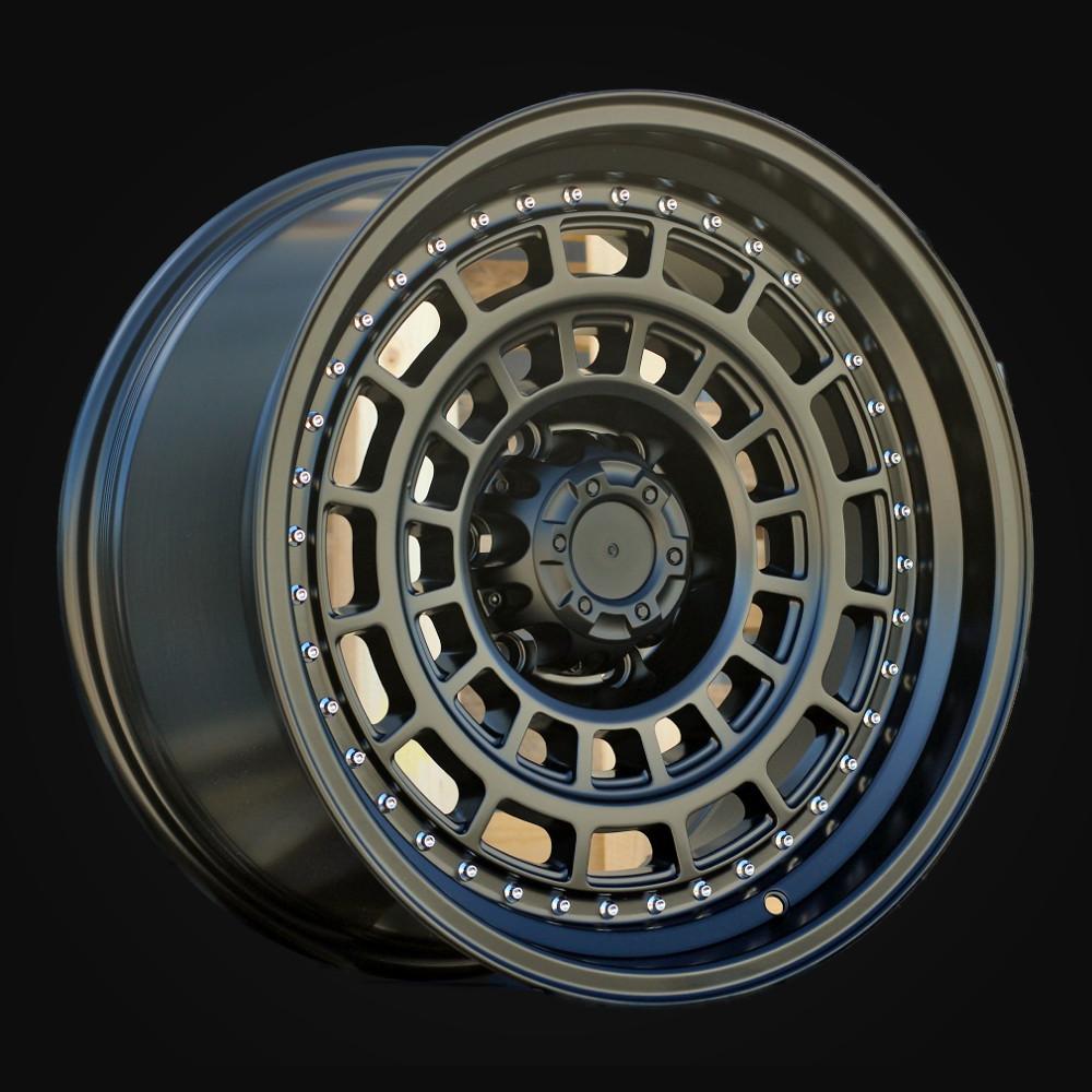 Wheel R18x9J  6X139.7  ET  0  110.1  JT221  Black Polished (MB)  For 4X4  (K3)  (Rivets)