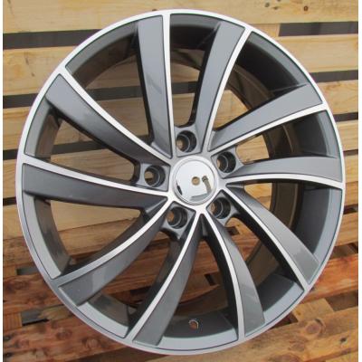 Wheel R18x7.5J  5X112J  ET  45  57.1  SK523  (FE025)  Grey Polished+Powder Coating (MGPC)  For SKODA  (P1)