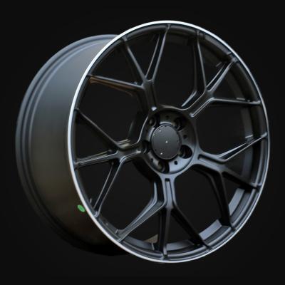 Wheel R19x9.5J  5X112  ET  45  66.5  FBX120J  Black+Polished Lip (BLPL)  For MER  (K3)  (HYBRID FORGED Front+Rear)