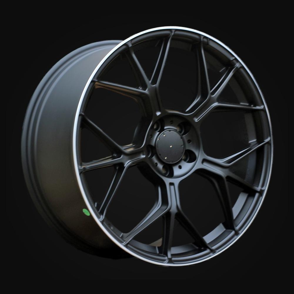 Wheel R19x9.5J  5X112  ET  43  66.5  FBX120J  (F9717)  Black Matt+Polished Lip (BMPL)  For MER  (K3)  (Rear+Front)