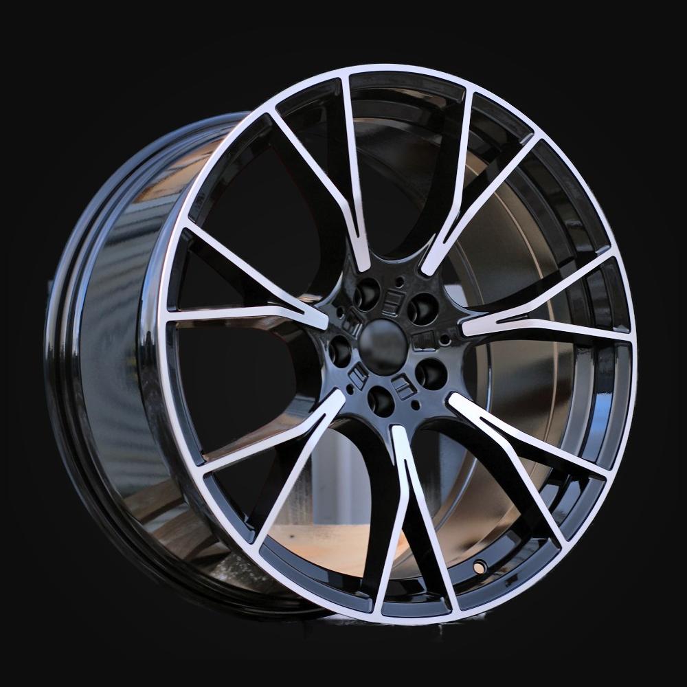 Wheel R19x8.5J  5X112  ET  26  66.6  B1617  (H3217F)  Black Polished (MB)  For BMW  (M)  (HYBRID FORGED Rear+Front)