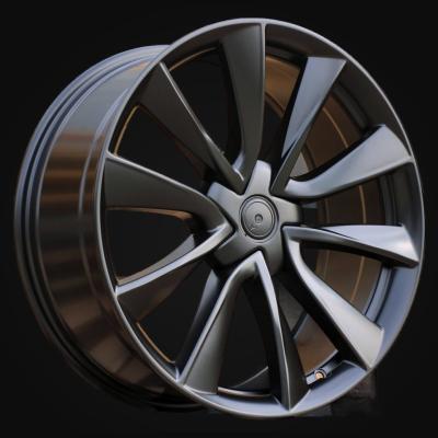 Wheel R18x8.5J  5X114.3  ET  35  64.1  B2046  (F8675)  Black Half Matt (BLHM)  For TESLA  (Z5+Z6)  (HYBRID FORGED Model 3)