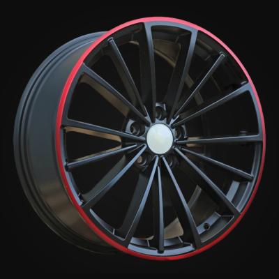 Wheel R17x7.5J  5X112  ET  51  57.1  B5937  Black Half Matt+Red Lip (BLHMRL)  For VW  (R)
