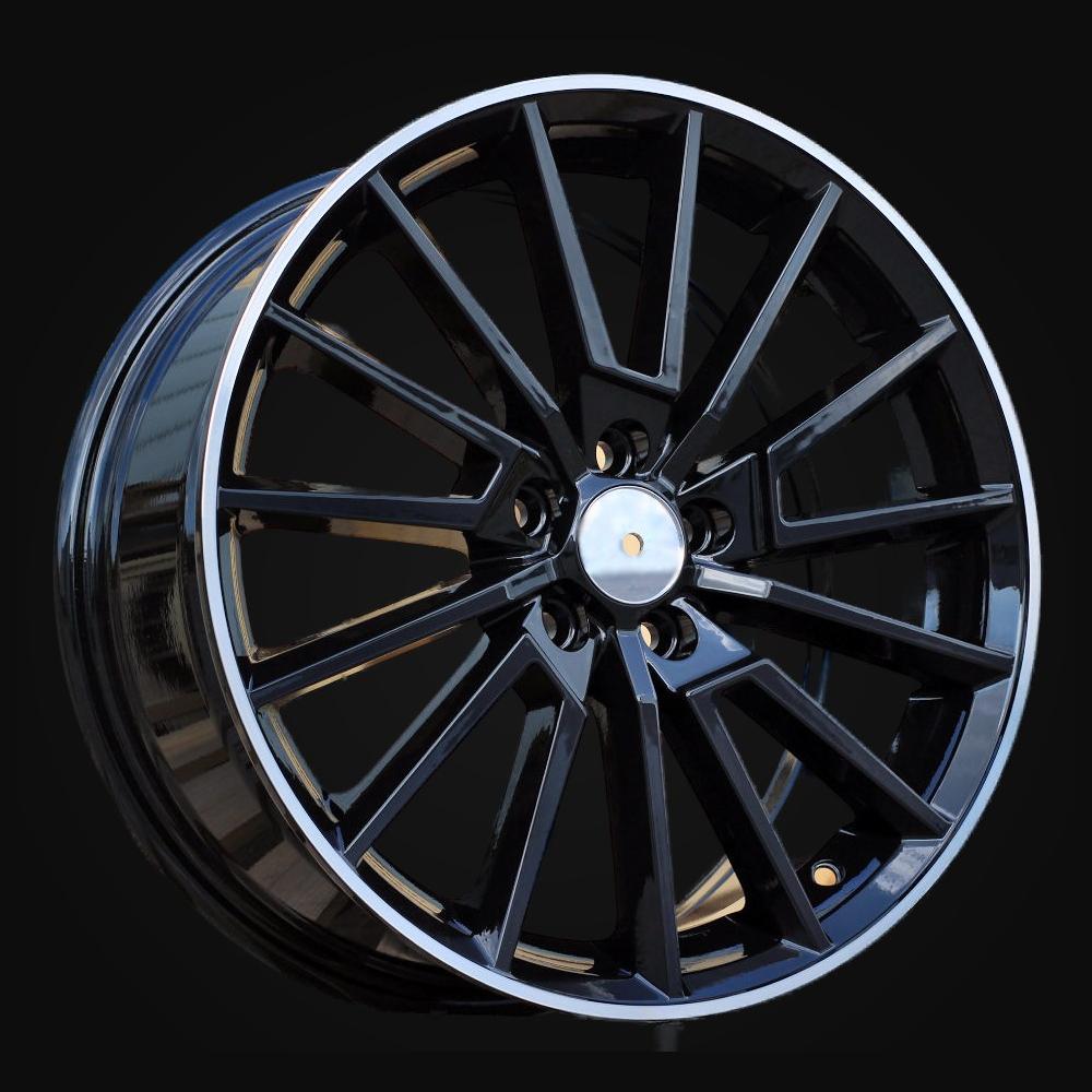 Wheel R17x7J  5X112  ET  46  57.1  B5969  Black+Polished Lip (BLPL)  For SKODA  (P)