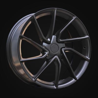 Wheel R18x8.5J  5X114.3  ET  38  64.1  YS1285  Black Half Matt (BLHM)  For TESLA  (P)  (Model 3 HYBRID FORGED)