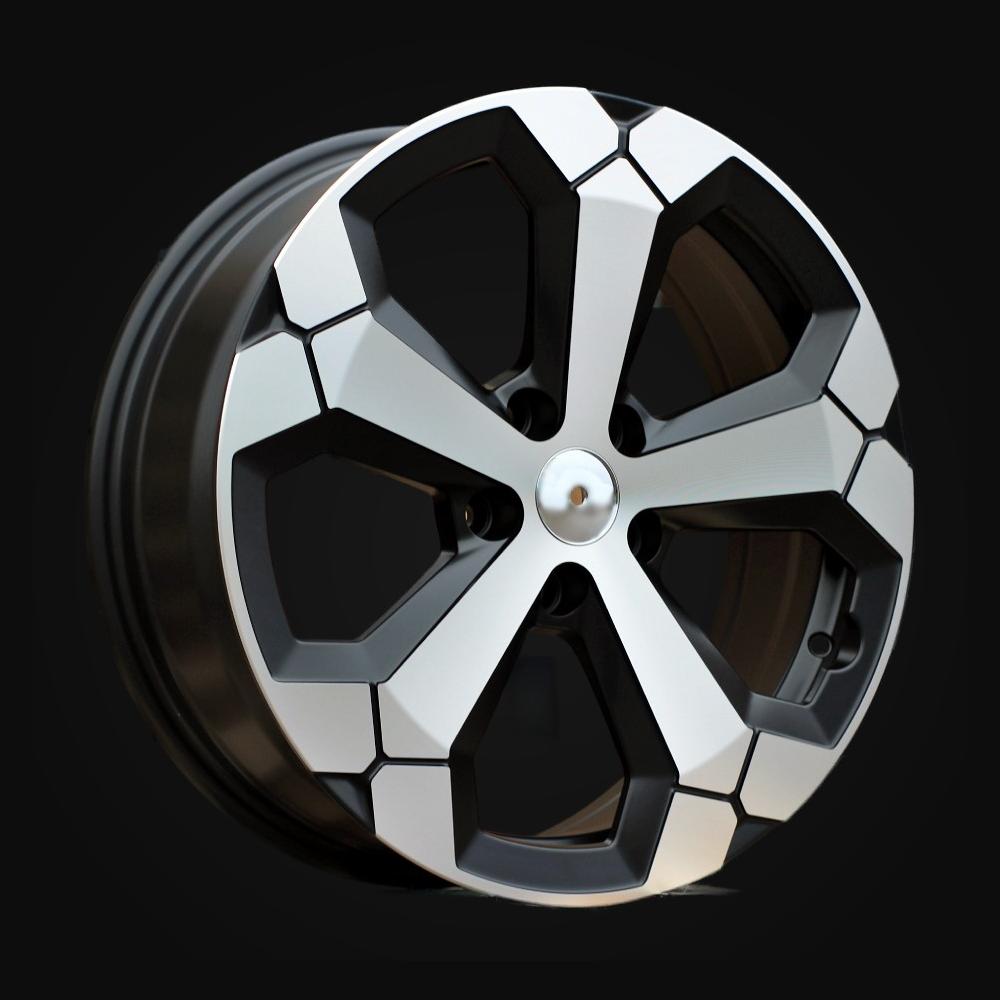 Wheel R17x6.5J  5X114.3  ET  45  66.1  Y1274  Black Polished Half Matt (MBHM)  For DACIA  (R+P+P2)  (NEW Model)