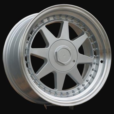 Ratlankis R17x8.5J  4X100  ET  25  57.1  7905F  Silver+Polished Lip (SP)  For RACIN  (Z6)  (HARTGE Style)