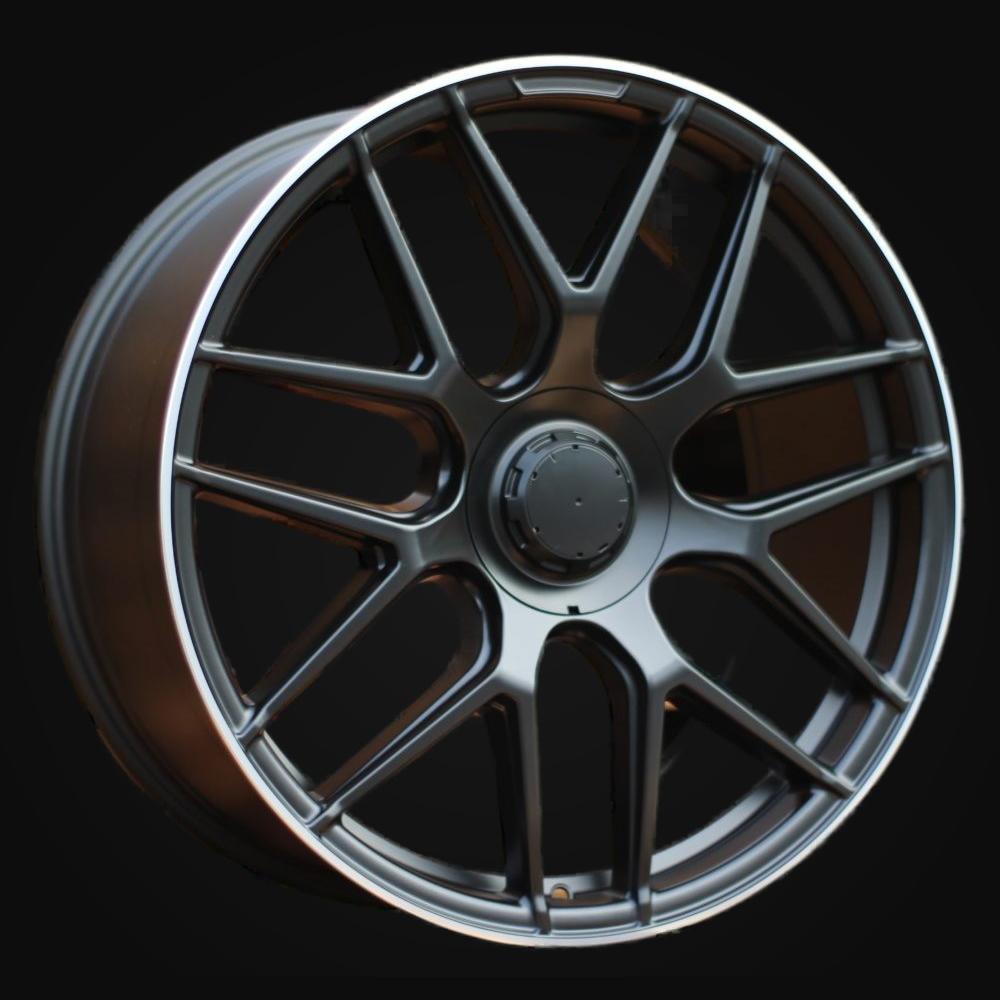Wheel R22x11J  5X112  ET  50  66.6  B5318  (3S5318)  Black Half Matt+Polished Lip (BLHMPL)  For MER  (P+M)  (HYBRID FORGED Rear+Front)