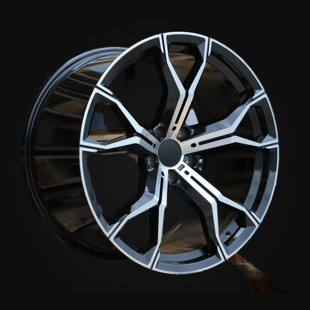 Wheel R22x10.5J  5X112  ET  43  66.6  B5498  (BYD1538)  Black Polished+Powder Coating (MBPC)  For BMW  (K7)  (Rear+Front)