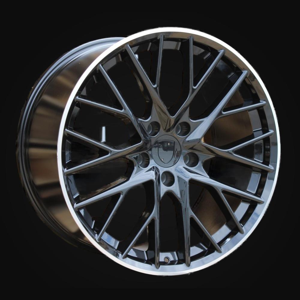 Wheel R21x9.5J  5X130  ET  61  71.6  B5541  (TXRGW1847)  Black+Polished Lip (BLPL)  For PORCH  (K3)  (FORGED (Rear+Front))