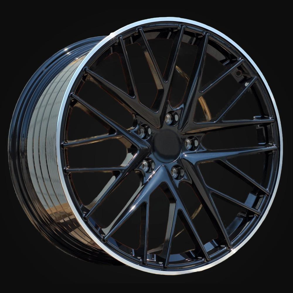 Wheel R21x9.5J  5X130  ET  71  71.6  B5541  Black+Polished Lip (BLPL)  For PORCH  (M)  (Rear+Front)