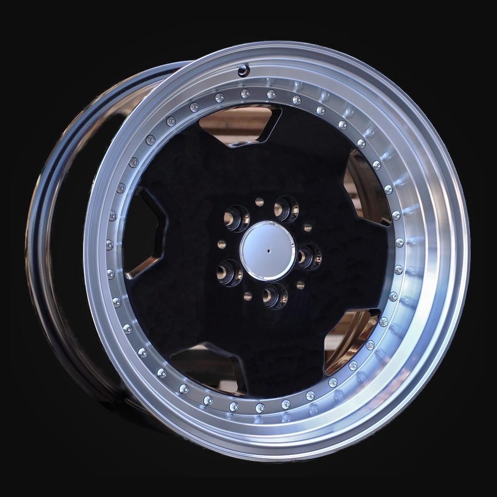 Wheel R17x8J  5X112  ET  25  66.6  B5852  (BY1781)  Black+Polished Lip (BLPL)  For MER  (Z2)  (MONOBLOCK Style)