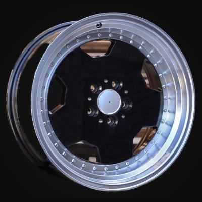 Wheel R17x8J  5X112  ET  25  66.6  B5852  (BY1781)  Black+Polished Lip (BLPL)  For MER  (Z2)  (MONOBLOCK Style)