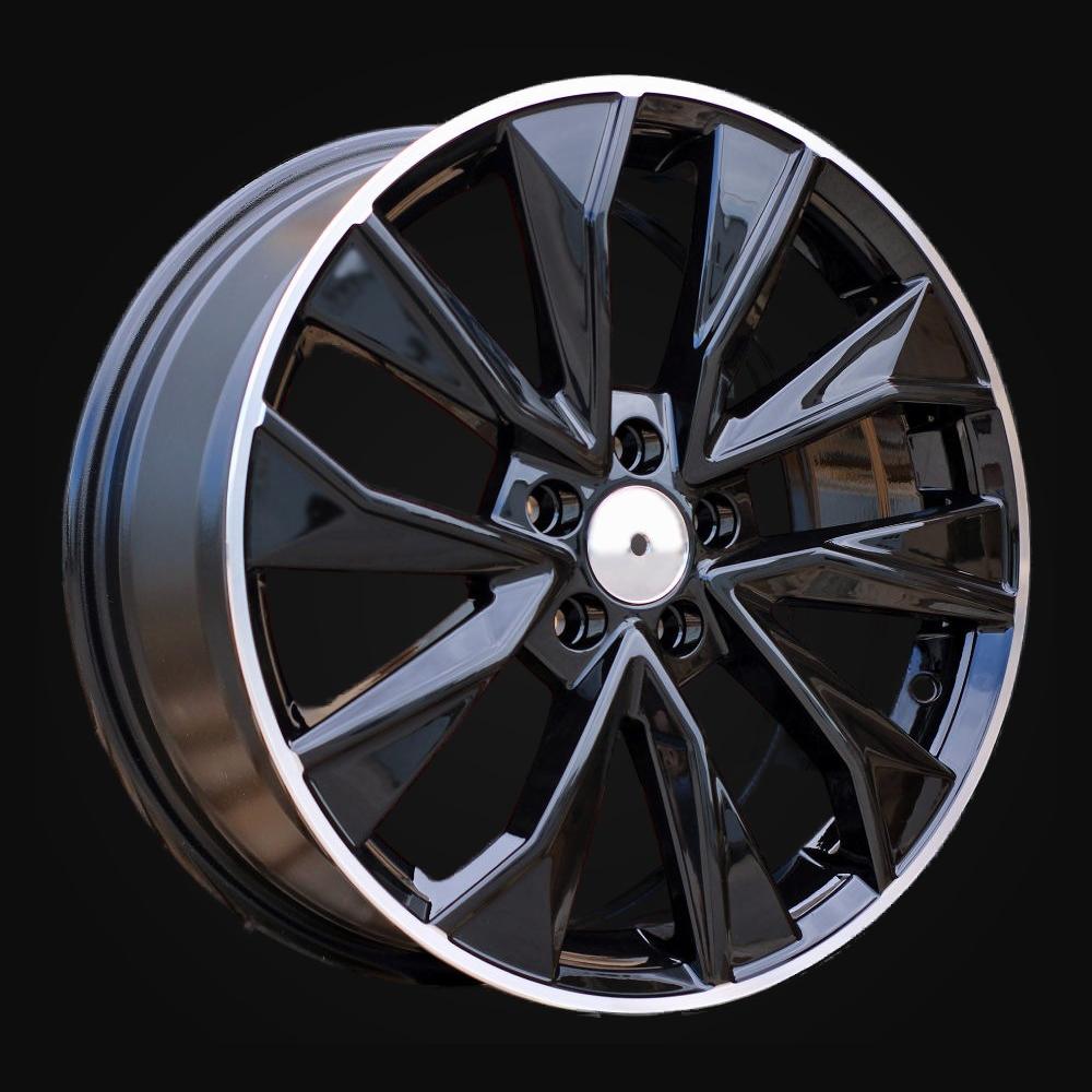 Wheel R17x7J  5X112  ET  40  57.1  B5970  Black+Polished Lip (BLPL)  For SKODA  (R)