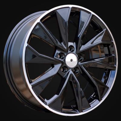 Wheel R17x7J  5X112  ET  40  57.1  B5970  Black+Polished Lip (BLPL)  For SKODA  (R)