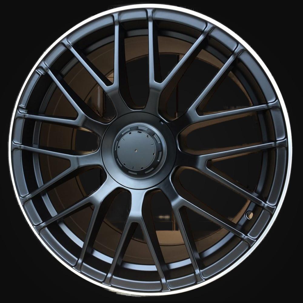 Wheel R20x9.5J  5X112  ET  48  66.6  BK912  (A965)  Black Half Matt+Polished Lip (BLHMPL)  For MER  (K7)  (Rear+Front)