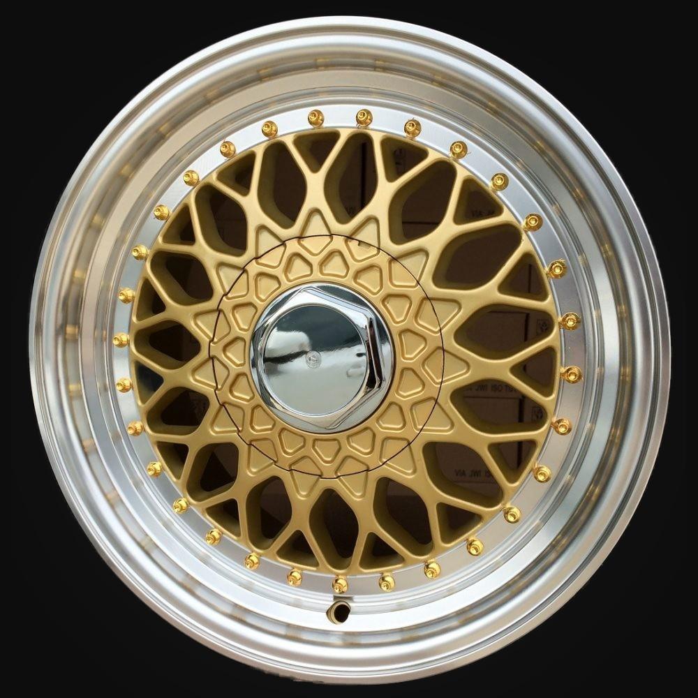 Wheel R14x6.5J  4X100  ET  35  73.1  BY479  (BK5616)  Gold+Polished (YP)  For RACIN  (R)  (BBS Style)