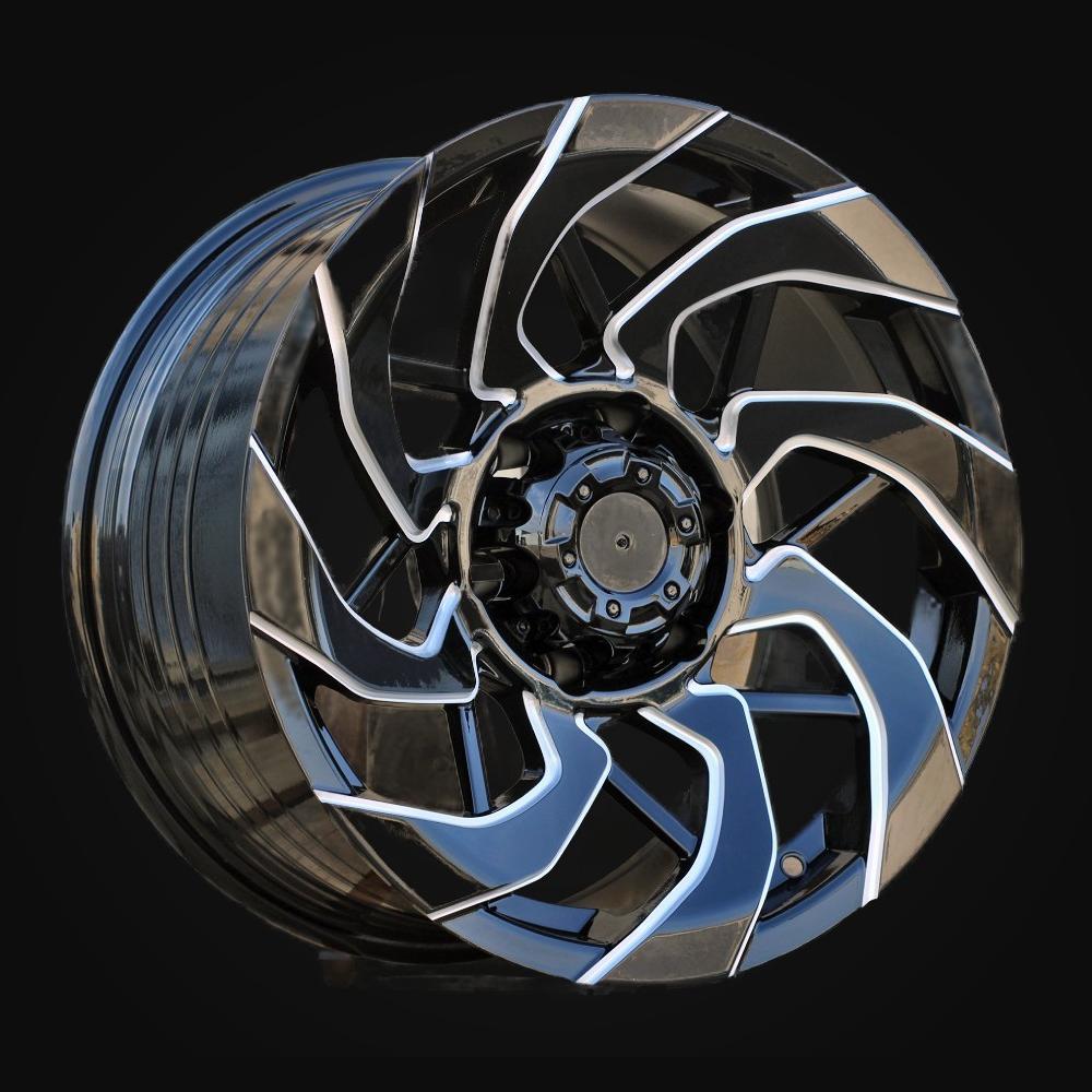 Wheel R17x9J  6X139.7  ET  0  110.1  FBX350J  Black+Milling (BLML)  For 4X4  (M)  (HYBRID FORGED)