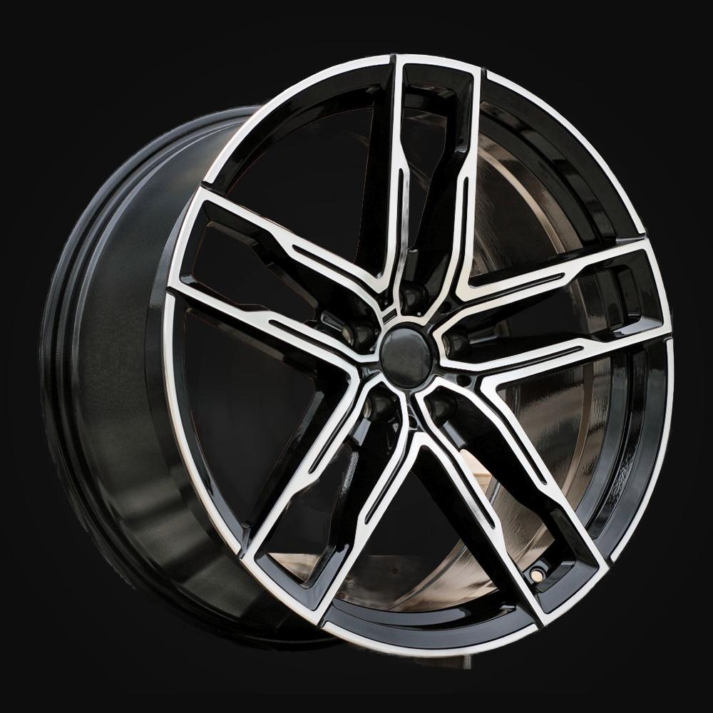 Wheel R20x8.5J  5X112  ET  25  66.5  H3076F  Black Polished (MB)  For BMW  (K8)  (HYBRID FORGED Rear+Front)