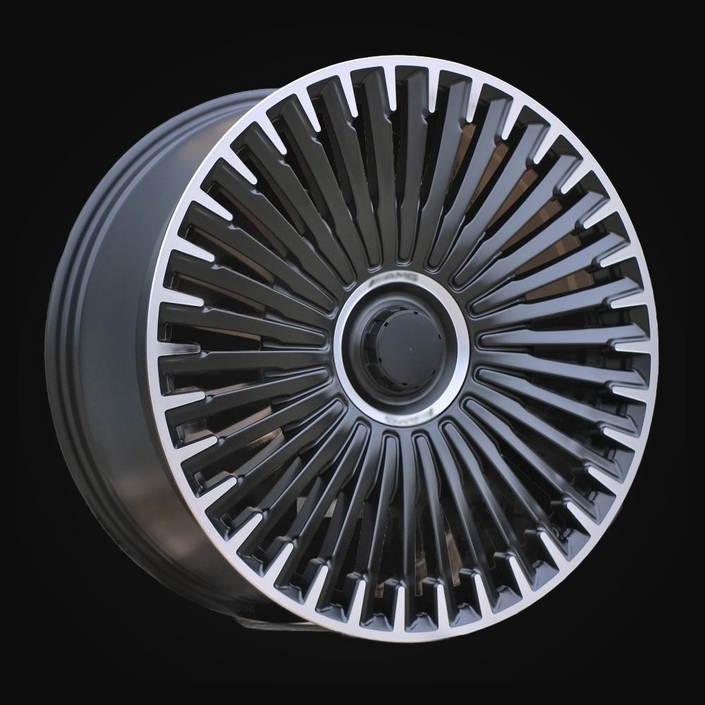 Wheel R21x9.5J  5X112  ET  30.1  66.6  H3286F  Black Polished Half Matt (MBHM)  For MER  (Z3)  ((EQS SUV X296J) HYBRID FORGED)