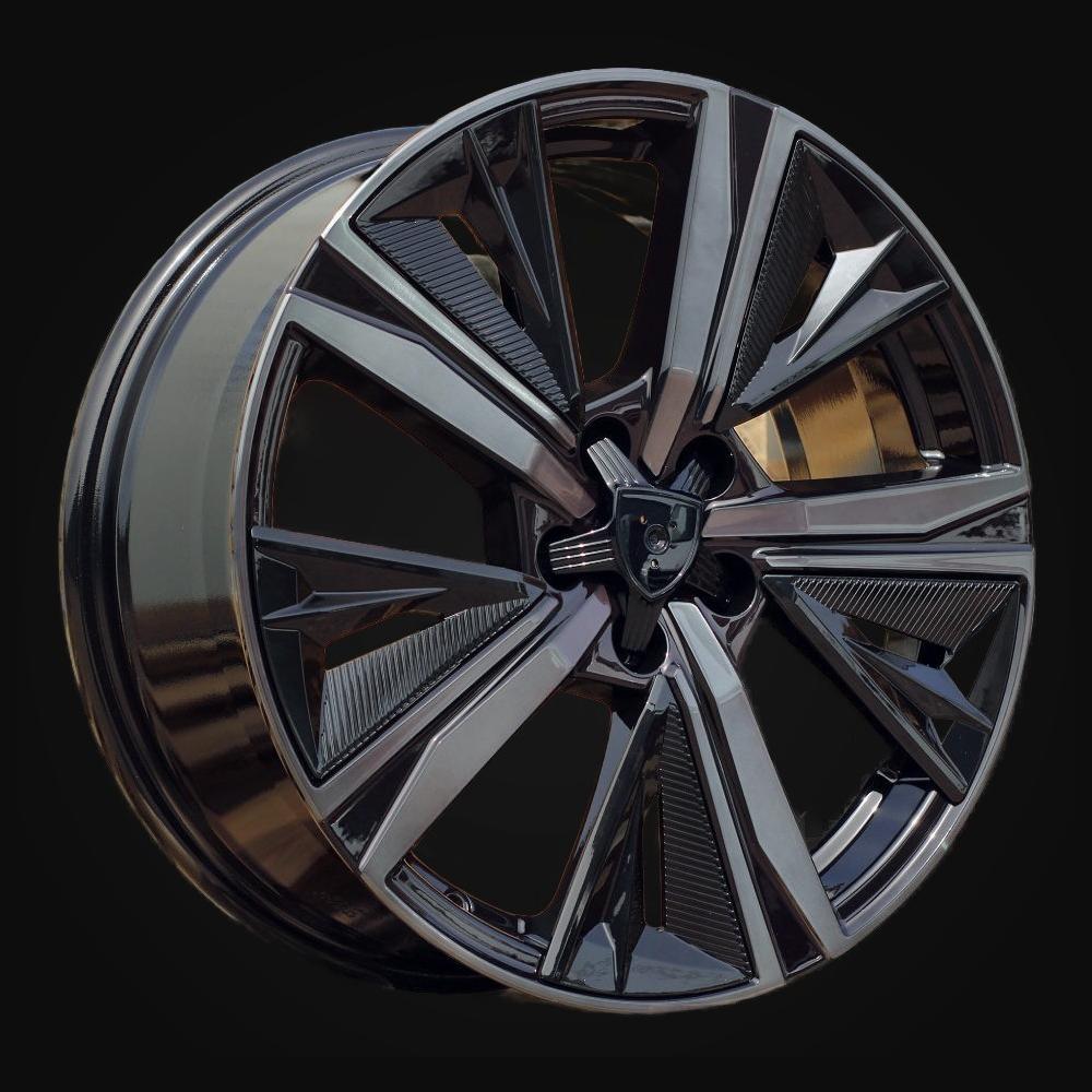 Wheel R17x7J  4X108  ET  25  65.1  Y1187  (LU2402)  Black+Tinted Face (BLTF)  For PEUG  (P1)  (NEW Design Carved Spokes)