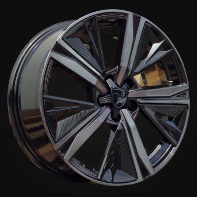Wheel R17x7J  4X108  ET  25  65.1  Y1187  (LU2402)  Black+Tinted Face (BLTF)  For PEUG  (P1)  (NEW Design Carved Spokes)