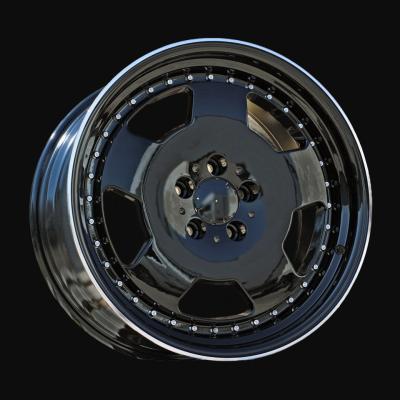 Felge R18x8J  5X112  ET  35  66.6  B5852  (FBX455J)  Black+Polished Lip (BLPL)  For MER