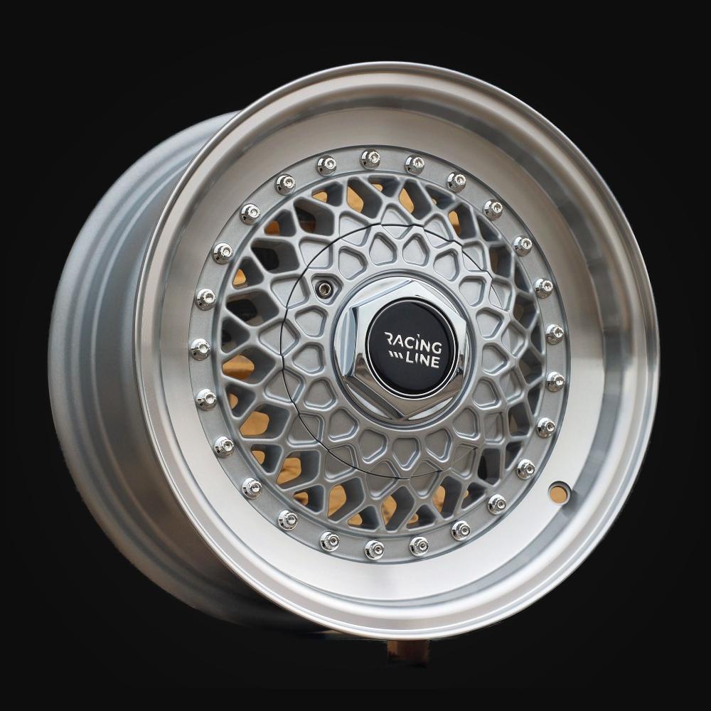 Wheel R13x6J  8X100/114.3  ET  25  67.1  L1143  Silver+Polished Lip (SP)  For RACIN  (R)  (BBS Style)