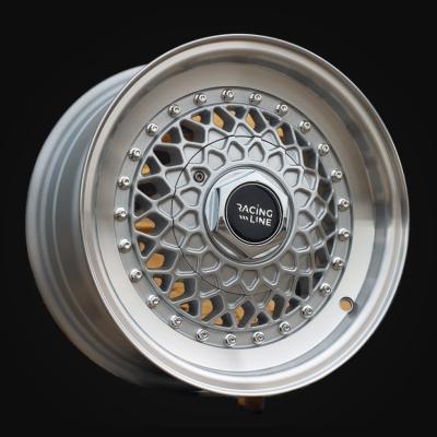 Wheel R13x6J  8X100/114.3  ET  25  67.1  L1143  Silver+Polished Lip (SP)  For RACIN  (R)  (BBS Style)