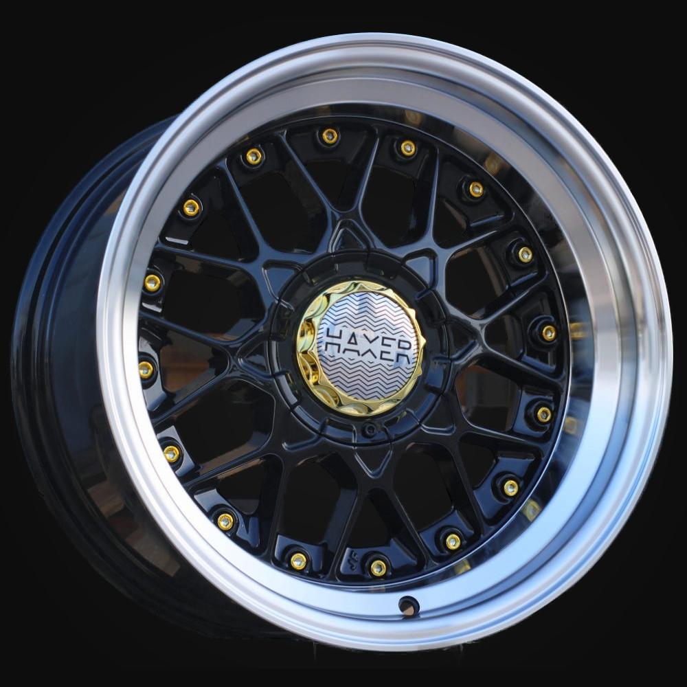 Wheel R17x8J  10X112/120  ET  30  74.1  HX025J  (LU1880)  Black+Polished Lip (BLPL)  For HAXER  (P1)