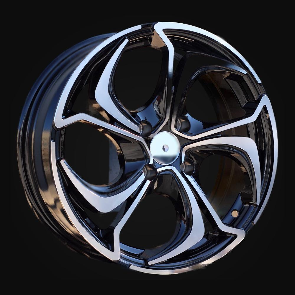 Wheel R15x6.5J  4X108  ET  22  65.1  BY980  (LU1235)  Black Polished (MB)  For RACIN  (P1)