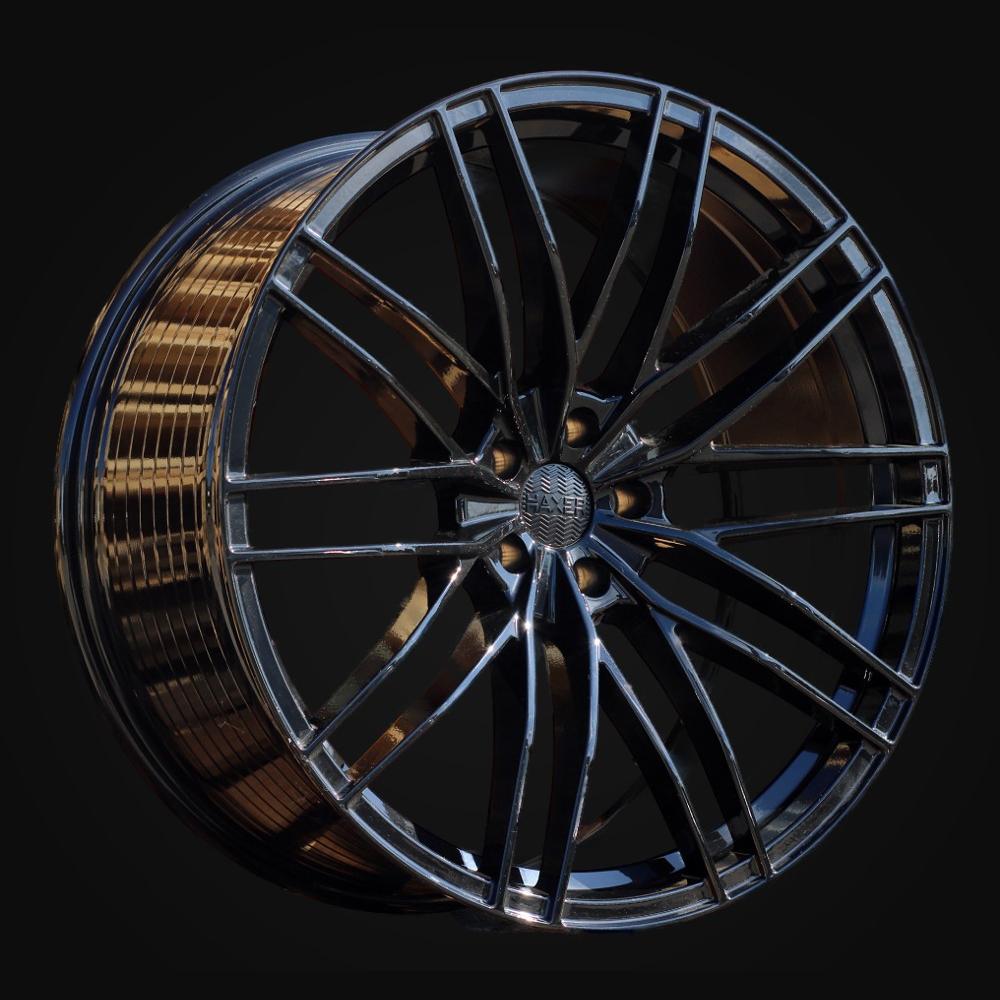 Wheel R20x9J  5X112  ET  30  66.5  F1995  (YF0417)  Black (BL)  For AUD  (K8)  (HYBRID FORGED ABT Style)