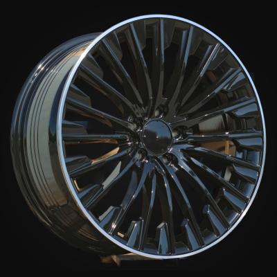 Wheel R19x8.5J  5X112  ET  40  66.6  FBX132J  Black+Polished Lip (BLPL)  For MER  (P2+Z6)  (HYBRID FORGED Rear+Front)