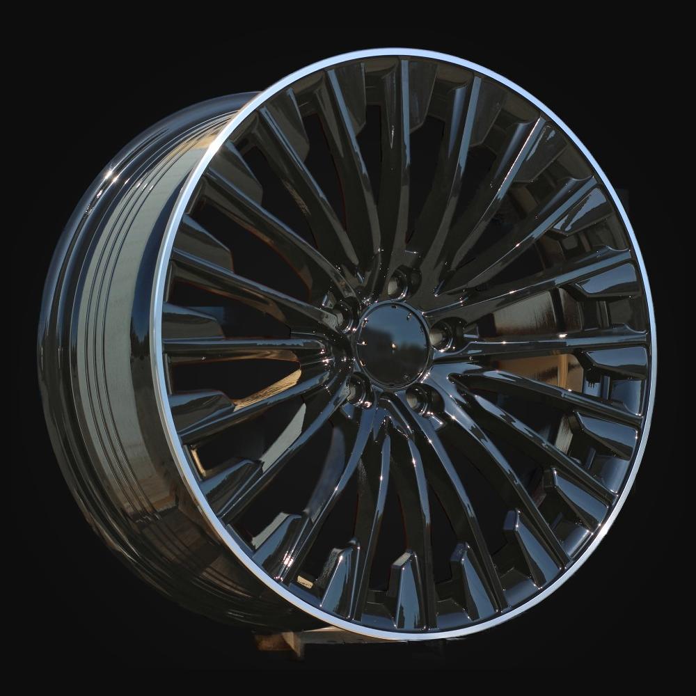 Wheel R19x9.5J  5X112  ET  51  66.6  FBX132J  Black+Polished Lip (BLPL)  For MER  (P2)  (HYBRID FORGED Rear+Front)